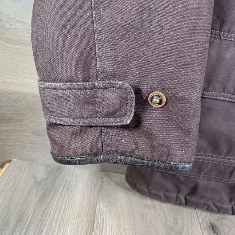 Dockers Mens Metal Clip Hook & Ring Closure Heavy Coat Quilt Lining Brown Size L - Picture 3 of 16
